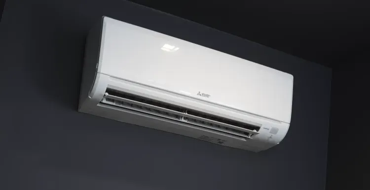 Modern wall-mounted mini-split indoor unit in a living space